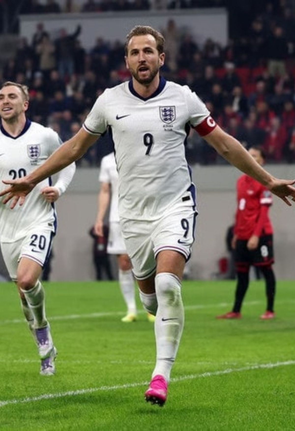 Harry Kane ăn mừng bàn thắng – Anh vs Albania (Vòng loại World Cup 2022)